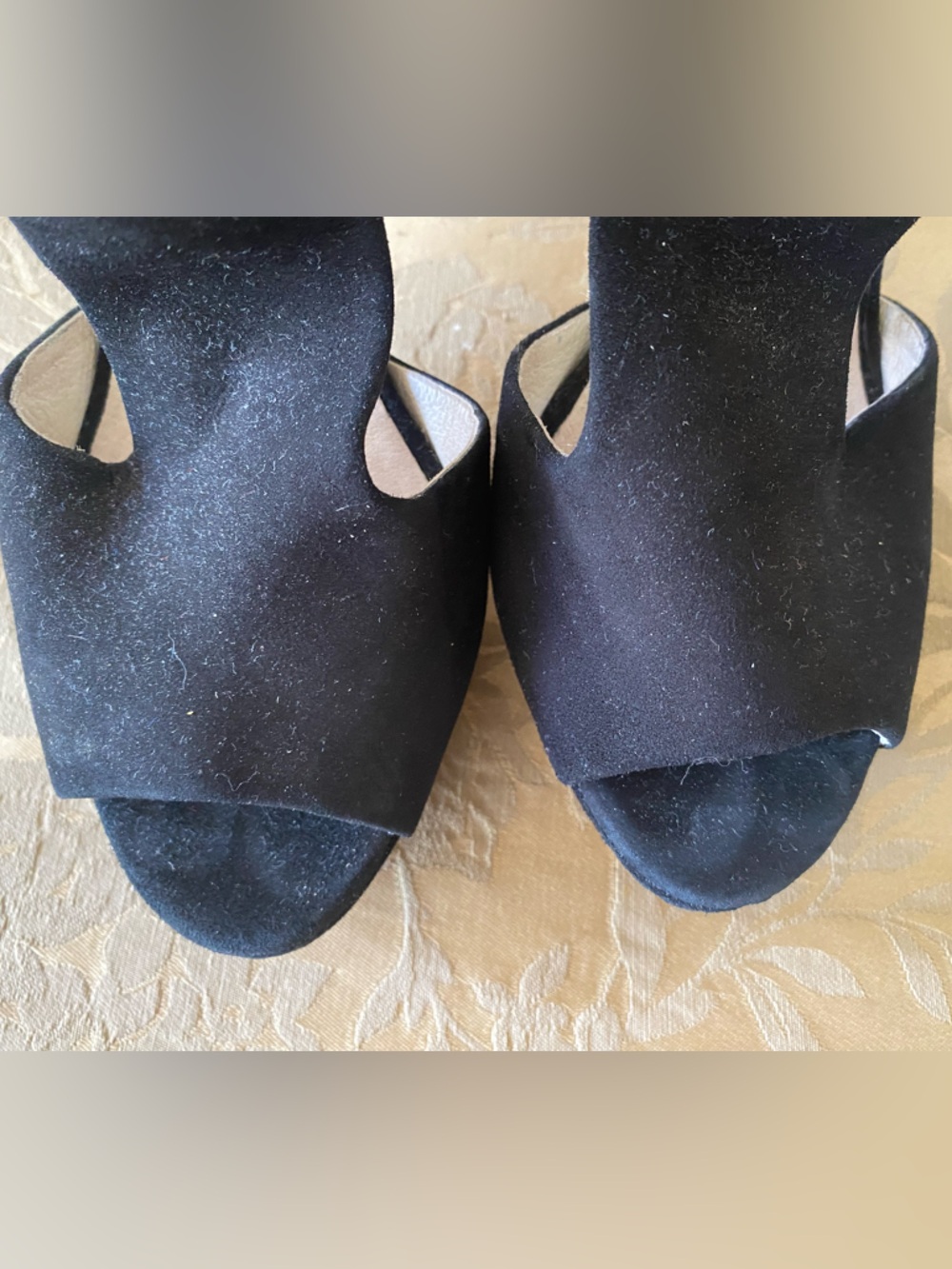 Michael Michael Kors Black Suede Platform Stiletto Open Toe Back Size 8.5M - Picture 6 of 7